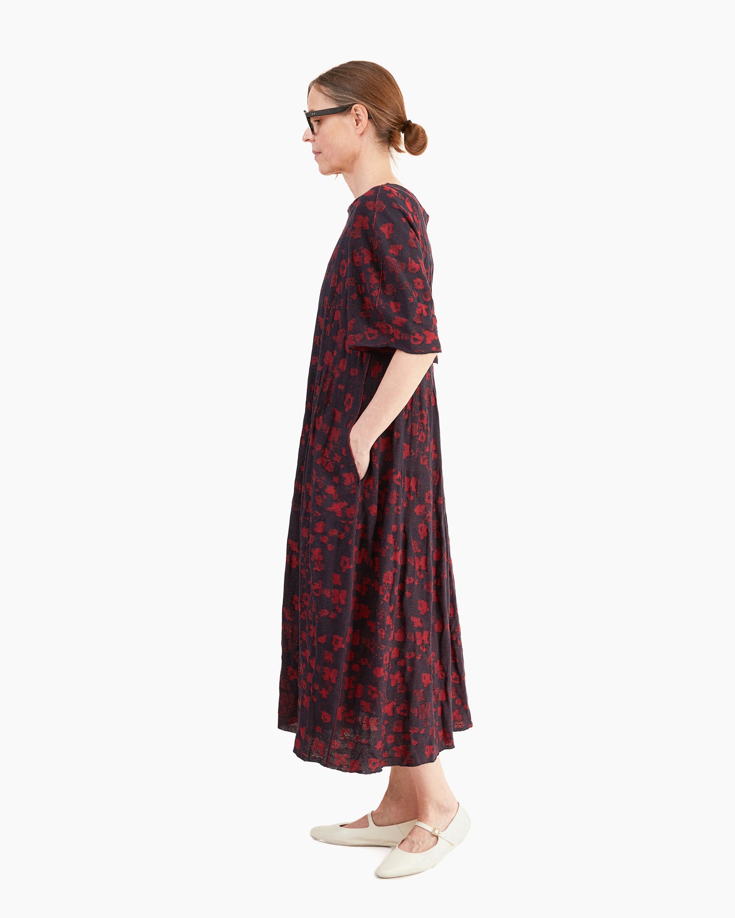 Boboutic Silk Tapestry Dress in Blue/Red