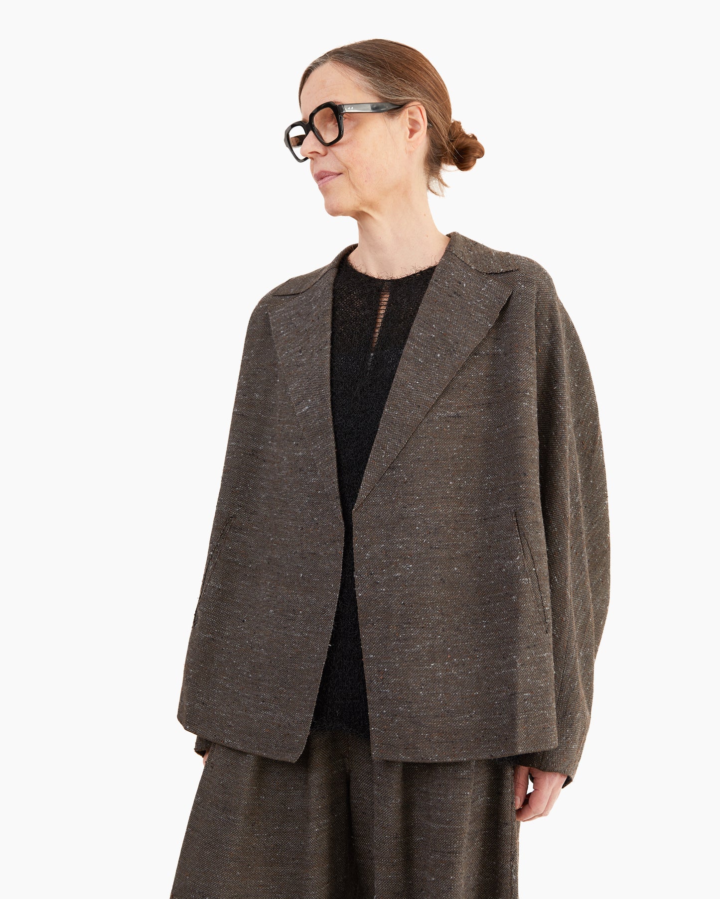 Boboutic Silk Over Jacket in Grey Blue