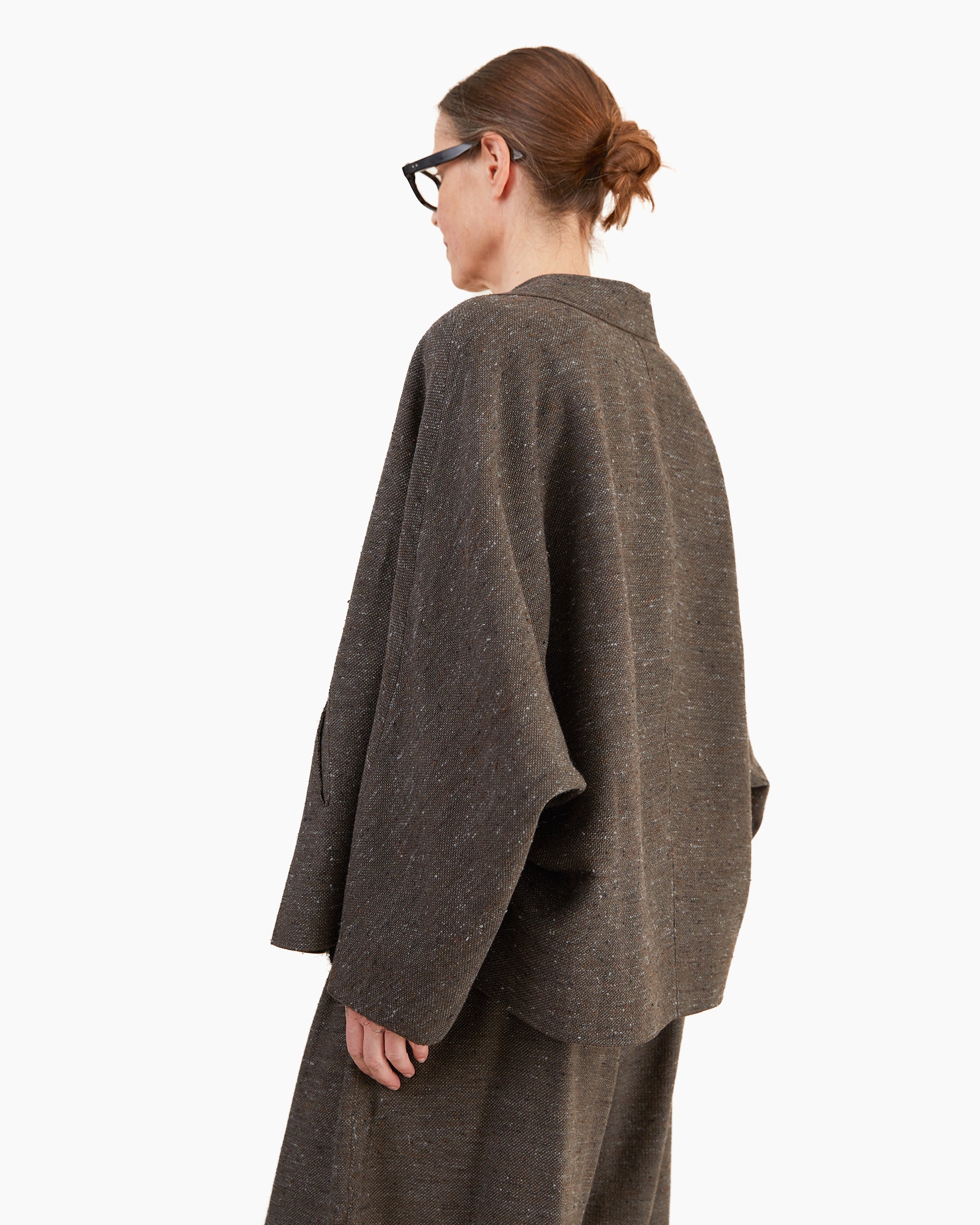 Boboutic Silk Over Jacket in Grey Blue