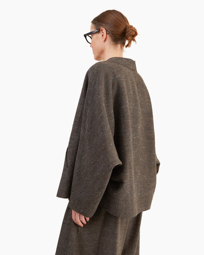 Boboutic Silk Over Jacket in Grey Blue