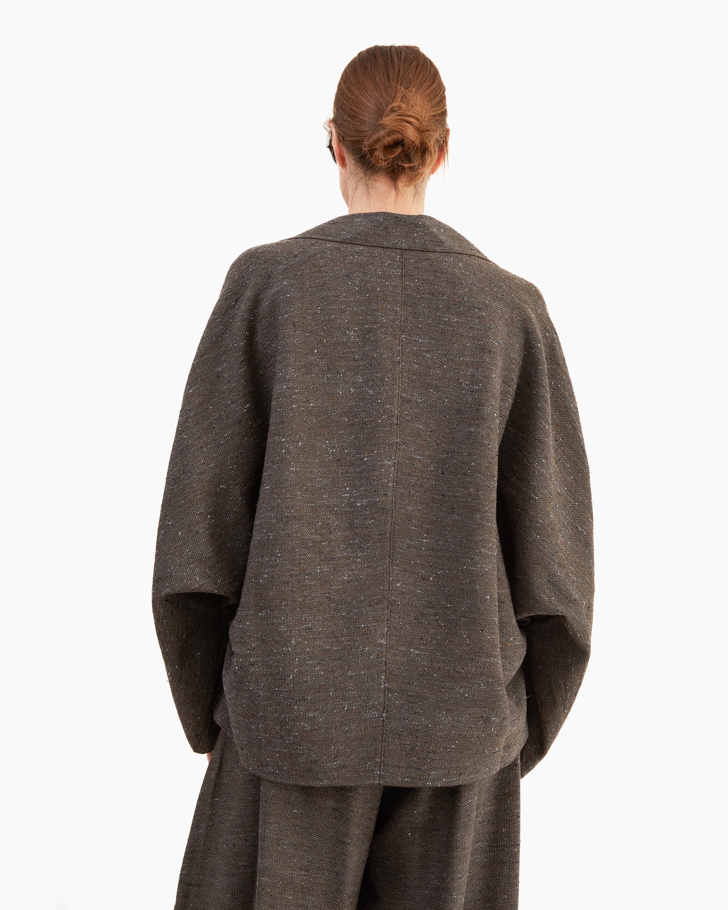 Boboutic Silk Over Jacket in Grey Blue