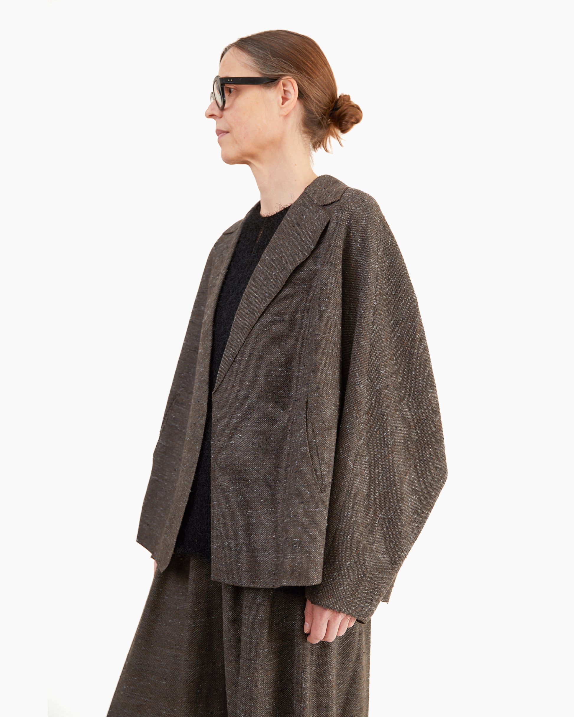 Boboutic Silk Over Jacket in Grey Blue