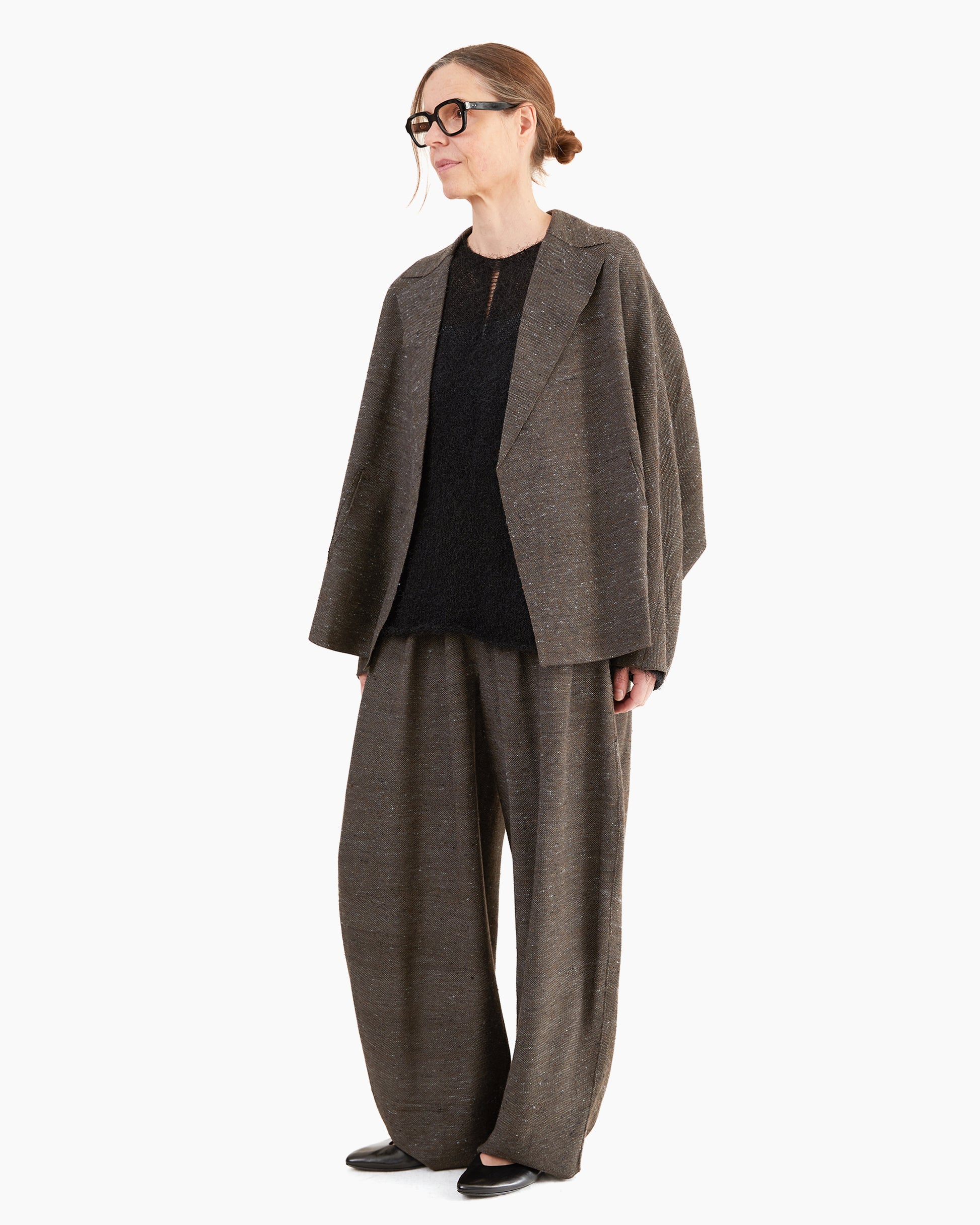 Boboutic Silk Over Jacket in Grey Blue