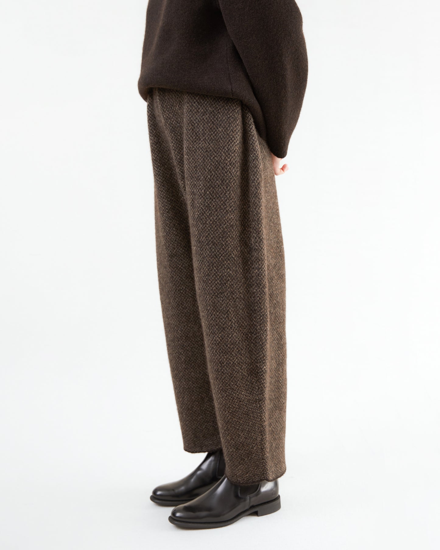 Boboutic Wool Trousers in Brown/ Taupe