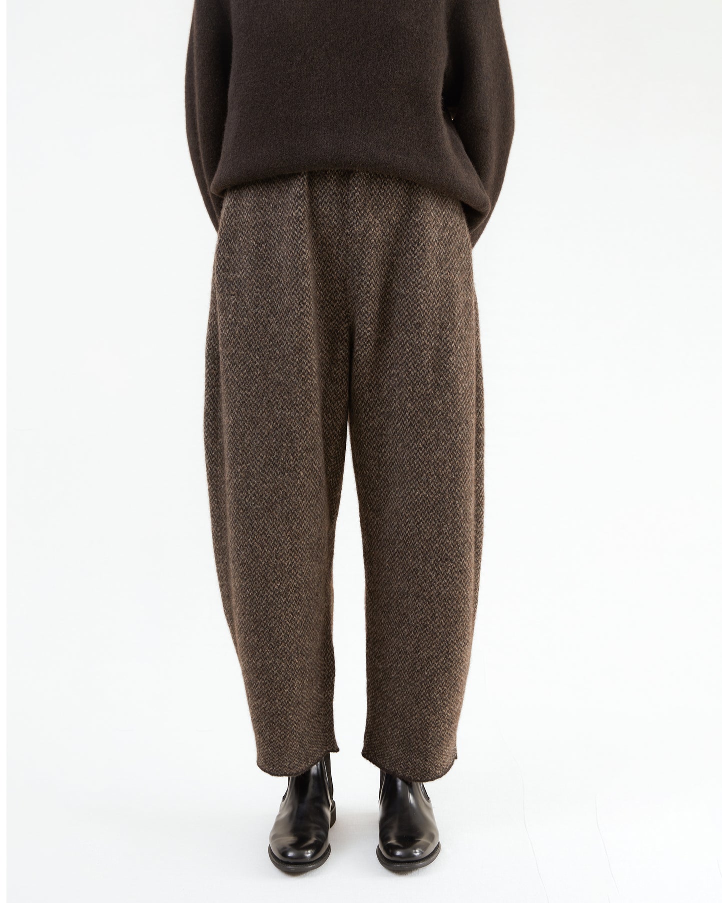 Boboutic Wool Trousers in Brown/ Taupe