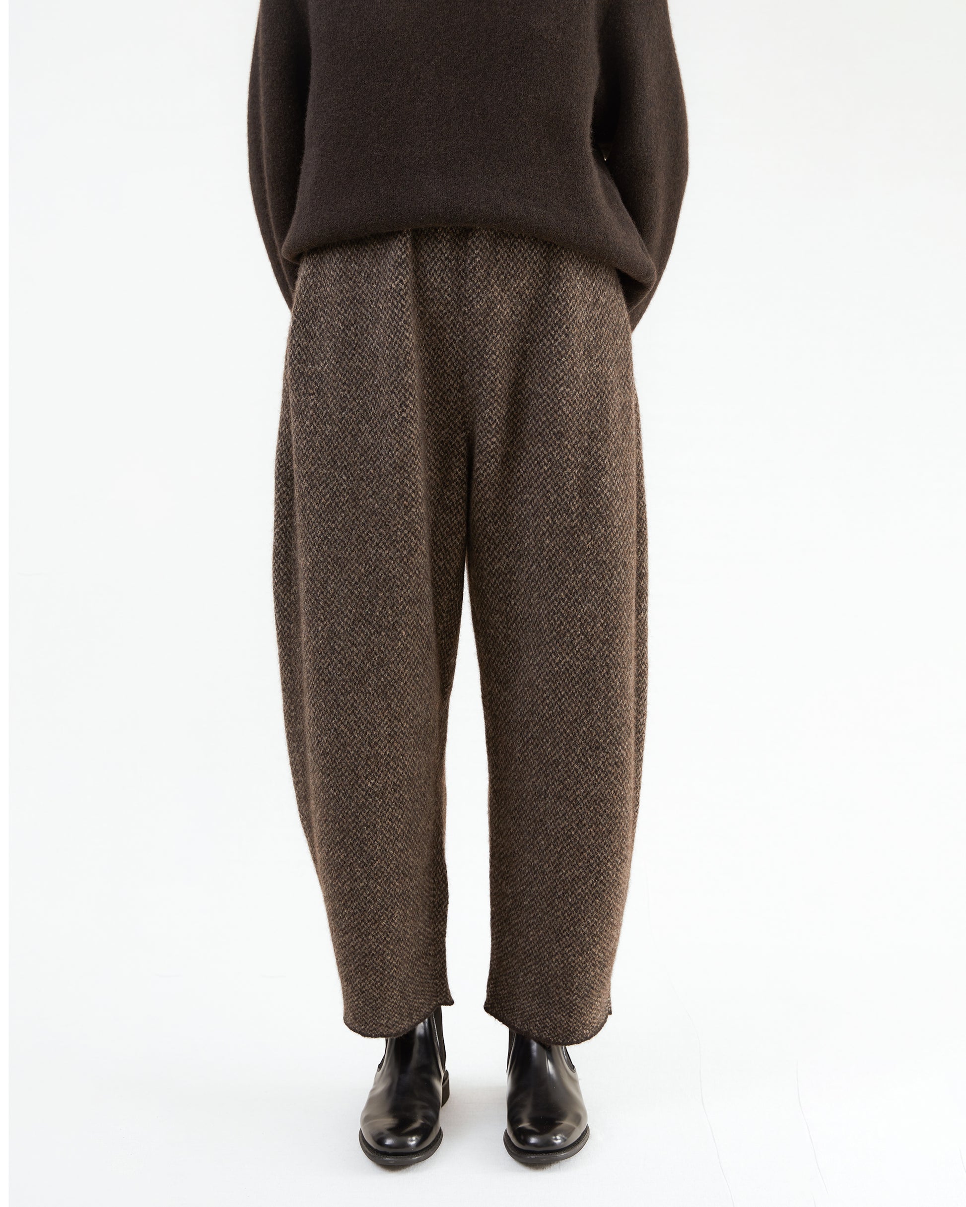 Boboutic Wool Trousers in Brown/ Taupe