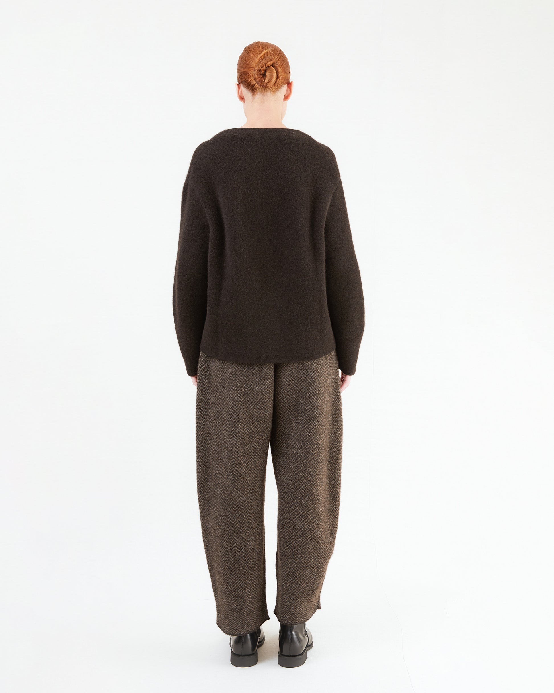 Boboutic Wool Trousers in Brown/ Taupe