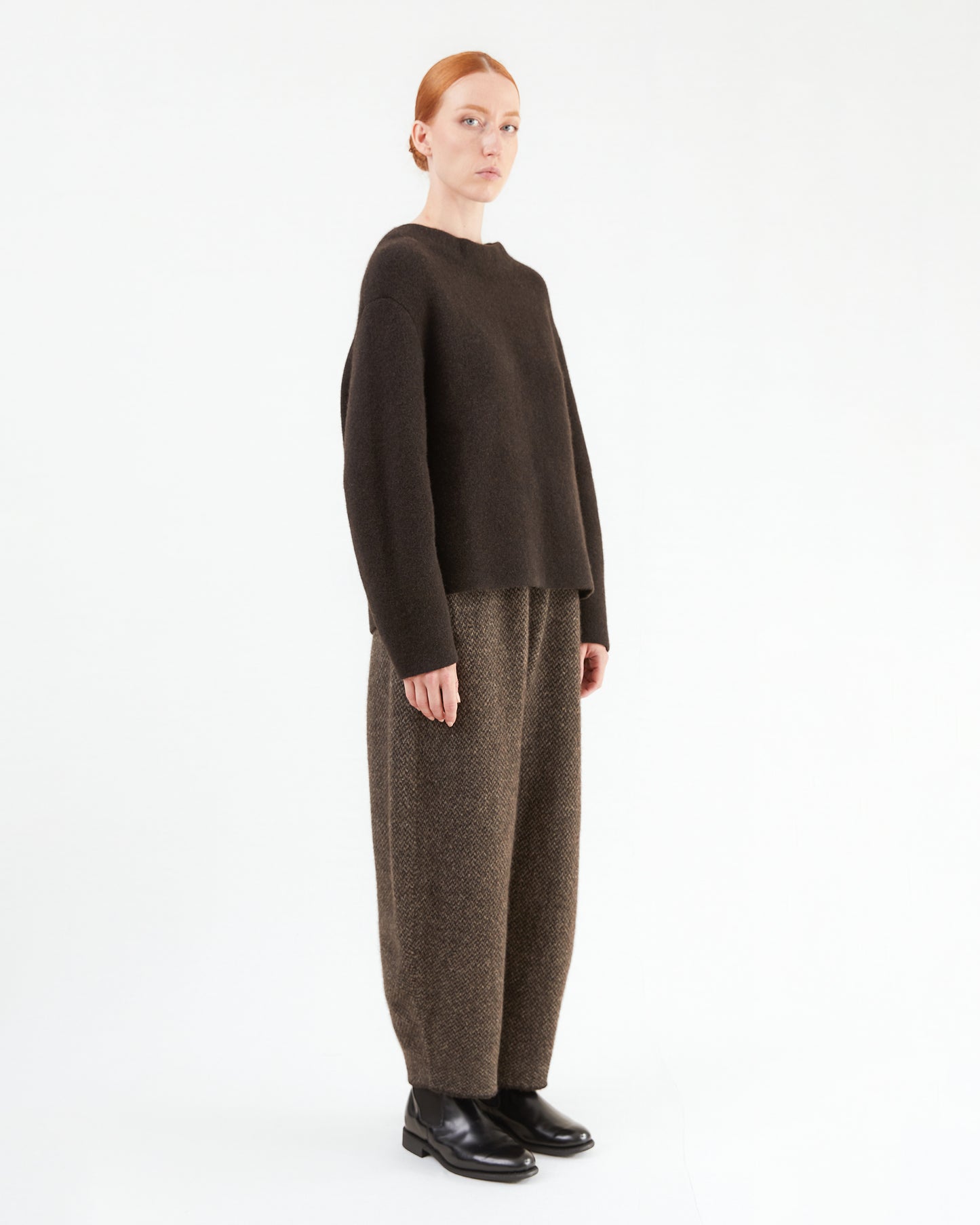 Boboutic Wool Trousers in Brown/ Taupe
