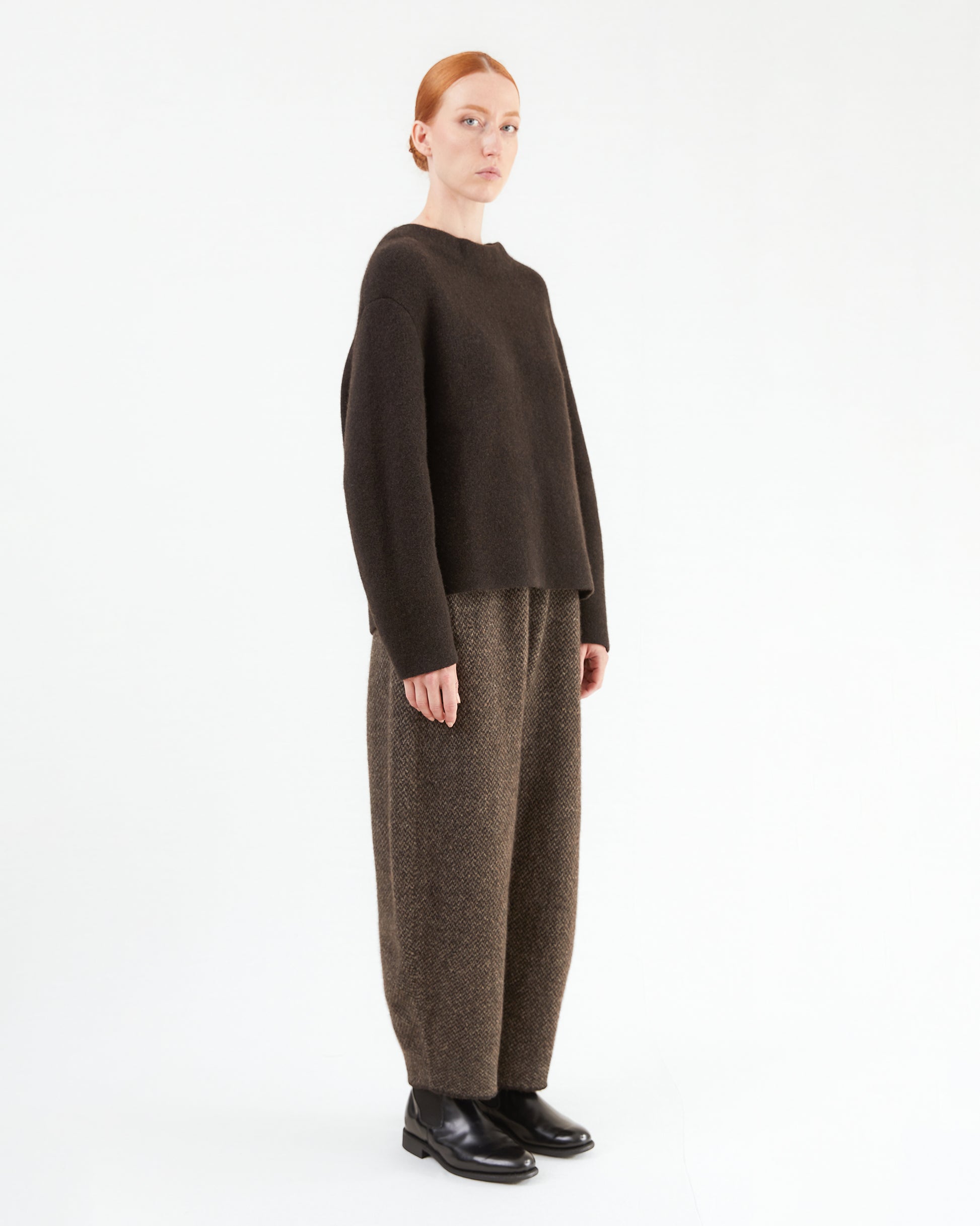 Boboutic Wool Trousers in Brown/ Taupe