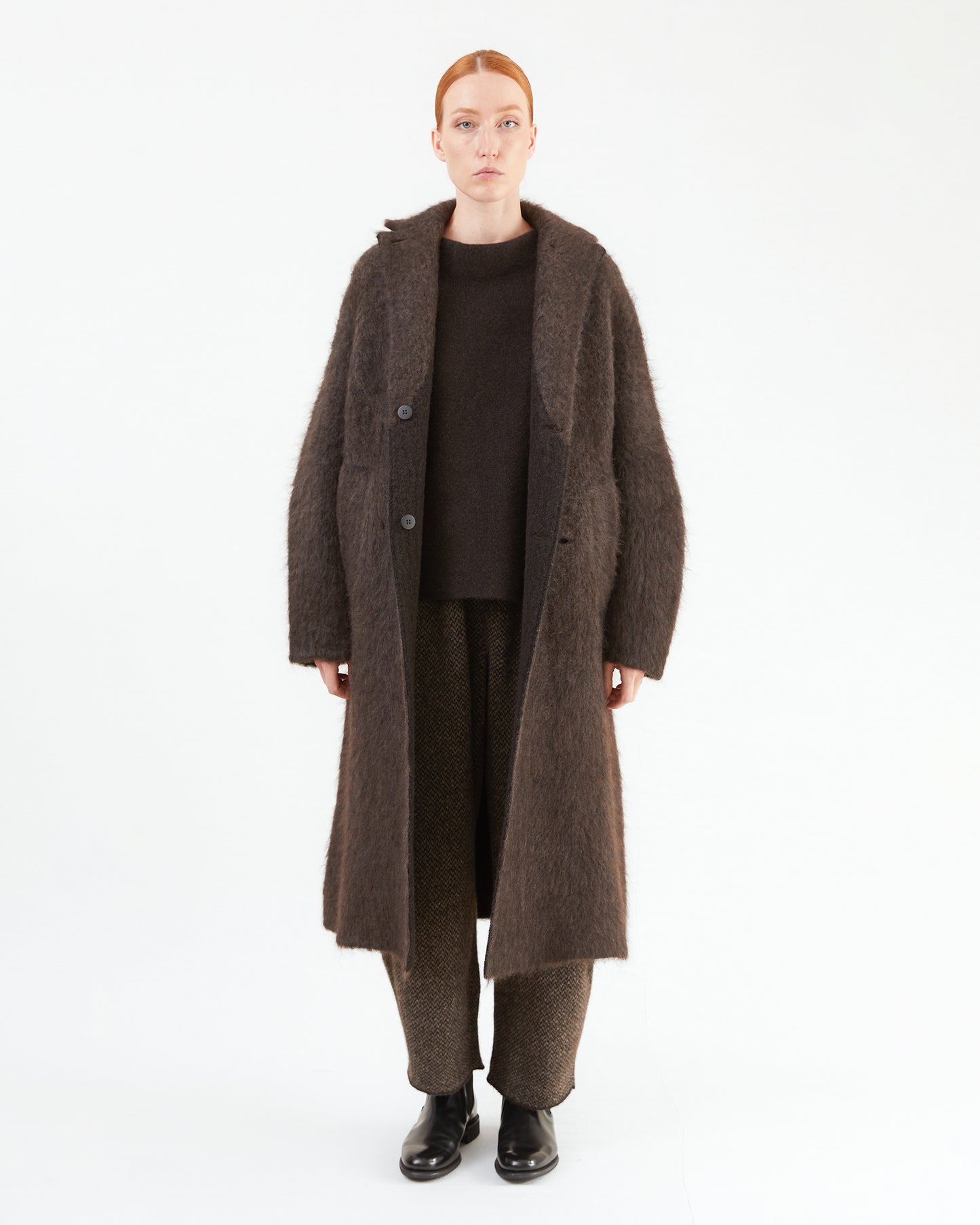 Boboutic Wool Trousers in Brown/ Taupe