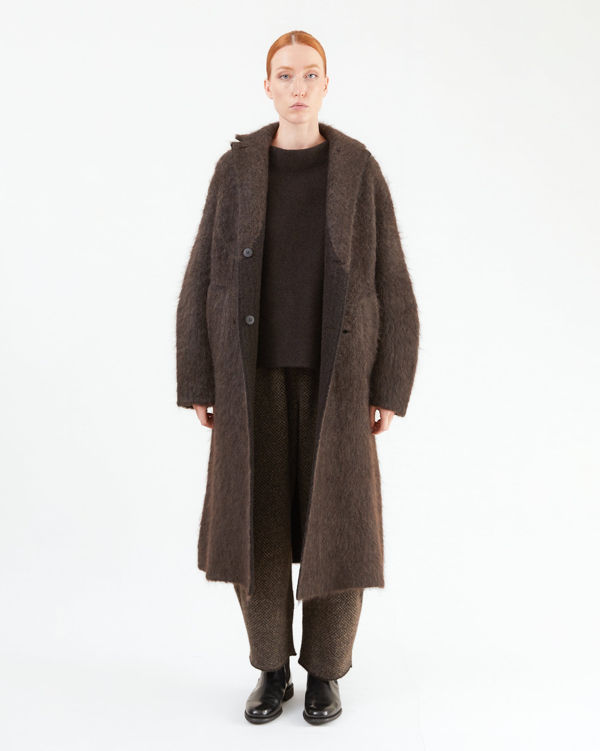 Boboutic Wool Trousers in Brown/ Taupe