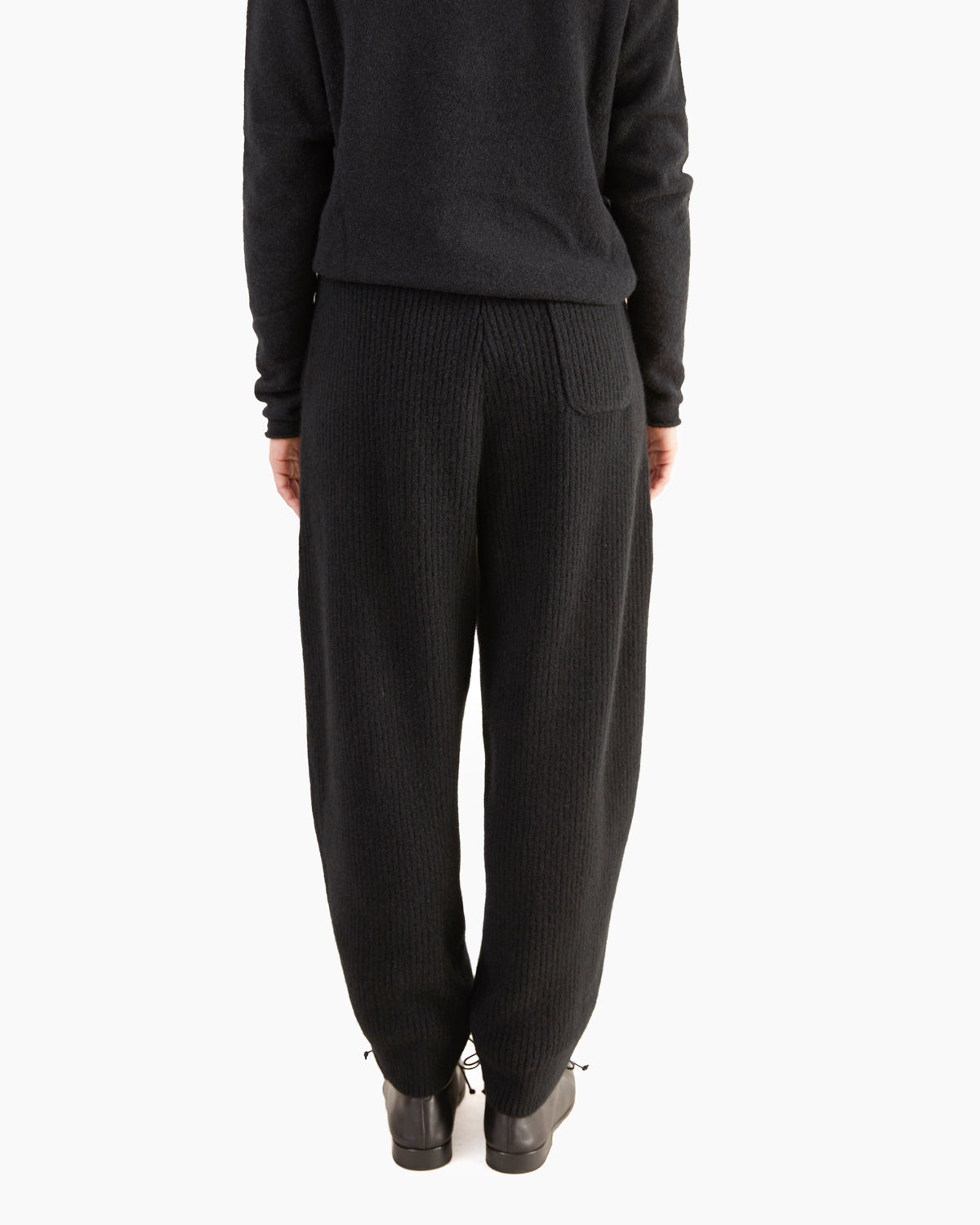 Boboutic Wool-Yak Ribbed Trousers in Black