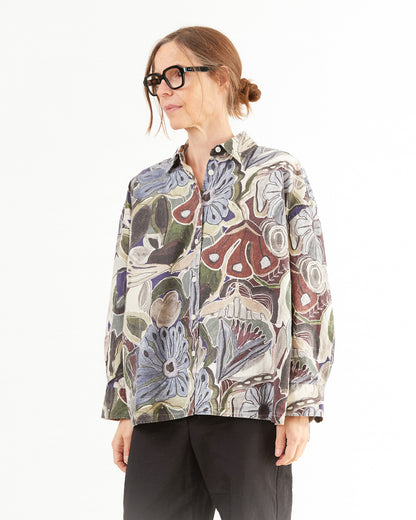 Casey Casey Women's Manon Shirt in Browns Print