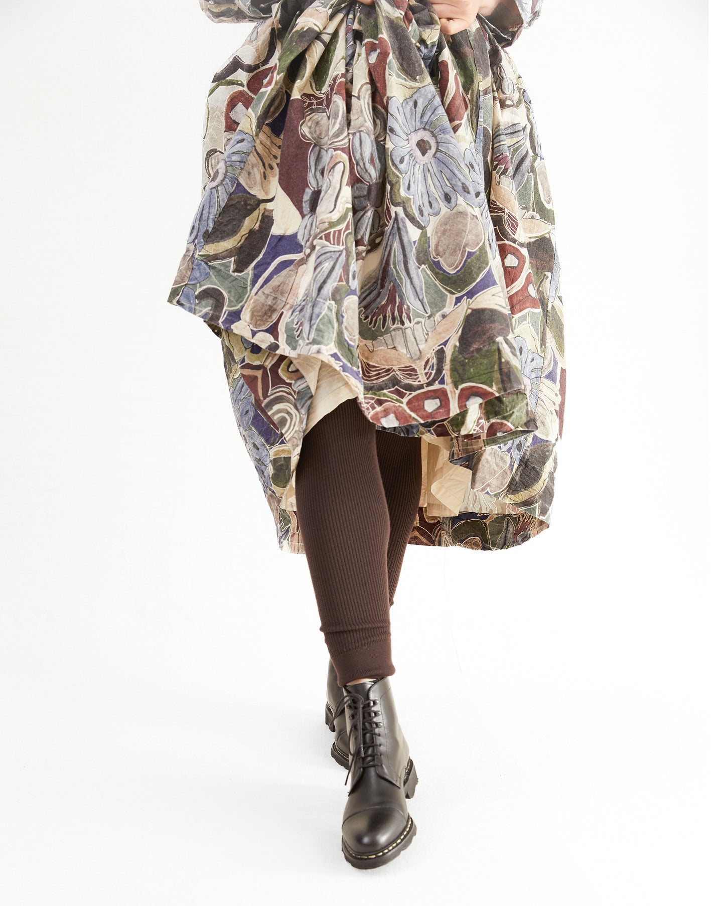Casey Casey Rib Tights in Dark Brown