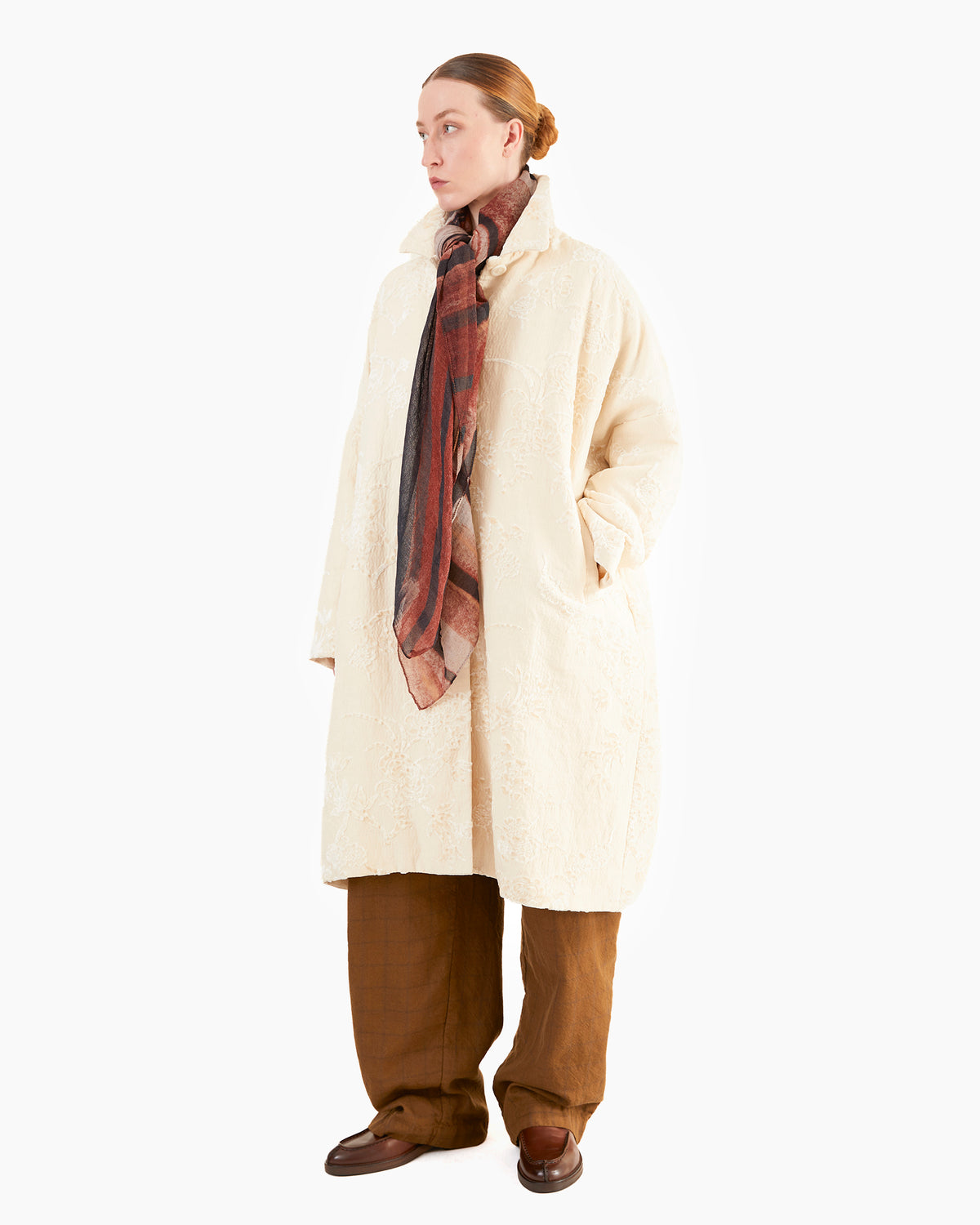 Casey Casey Women's Big Blobby Coat in Natural Jacquard