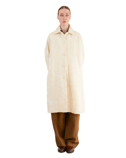 Casey Casey Women's Big Blobby Coat in Natural Jacquard