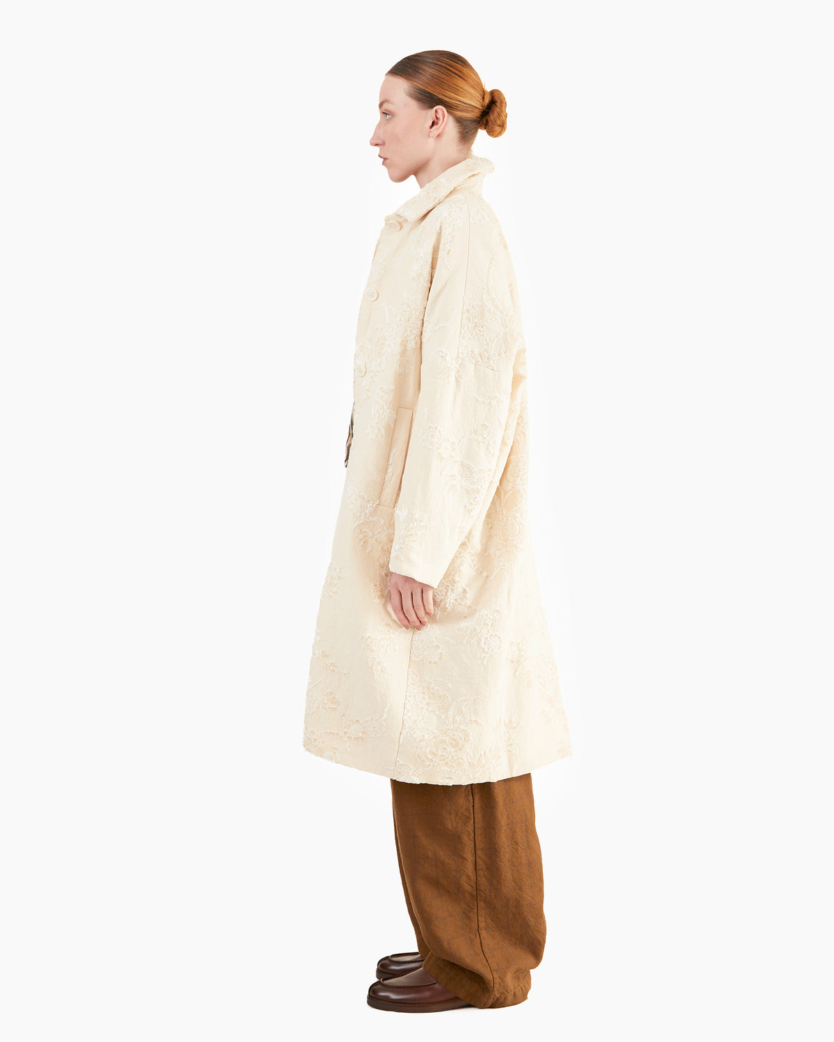 Casey Casey Women's Big Blobby Coat in Natural Jacquard