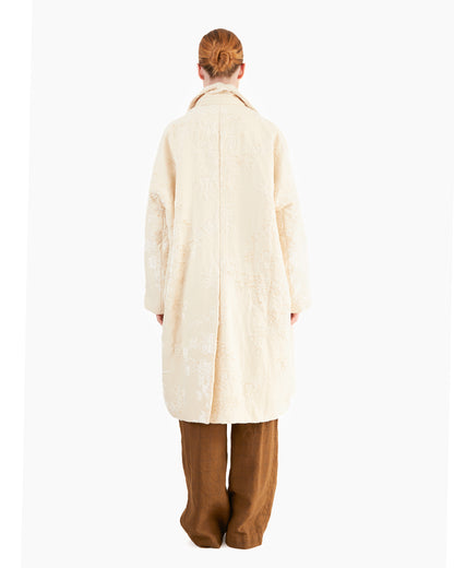 Casey Casey Women's Big Blobby Coat in Natural Jacquard