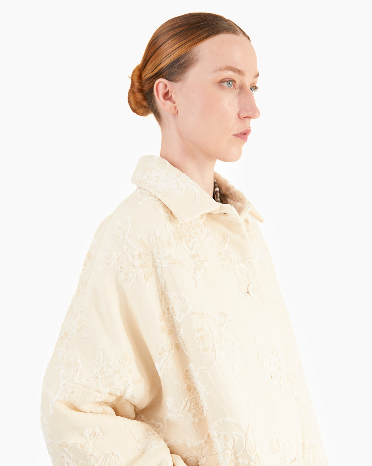 Casey Casey Women's Big Blobby Coat in Natural Jacquard