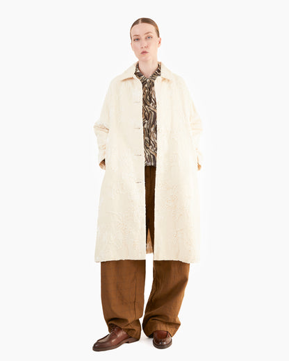 Casey Casey Women's Big Blobby Coat in Natural Jacquard