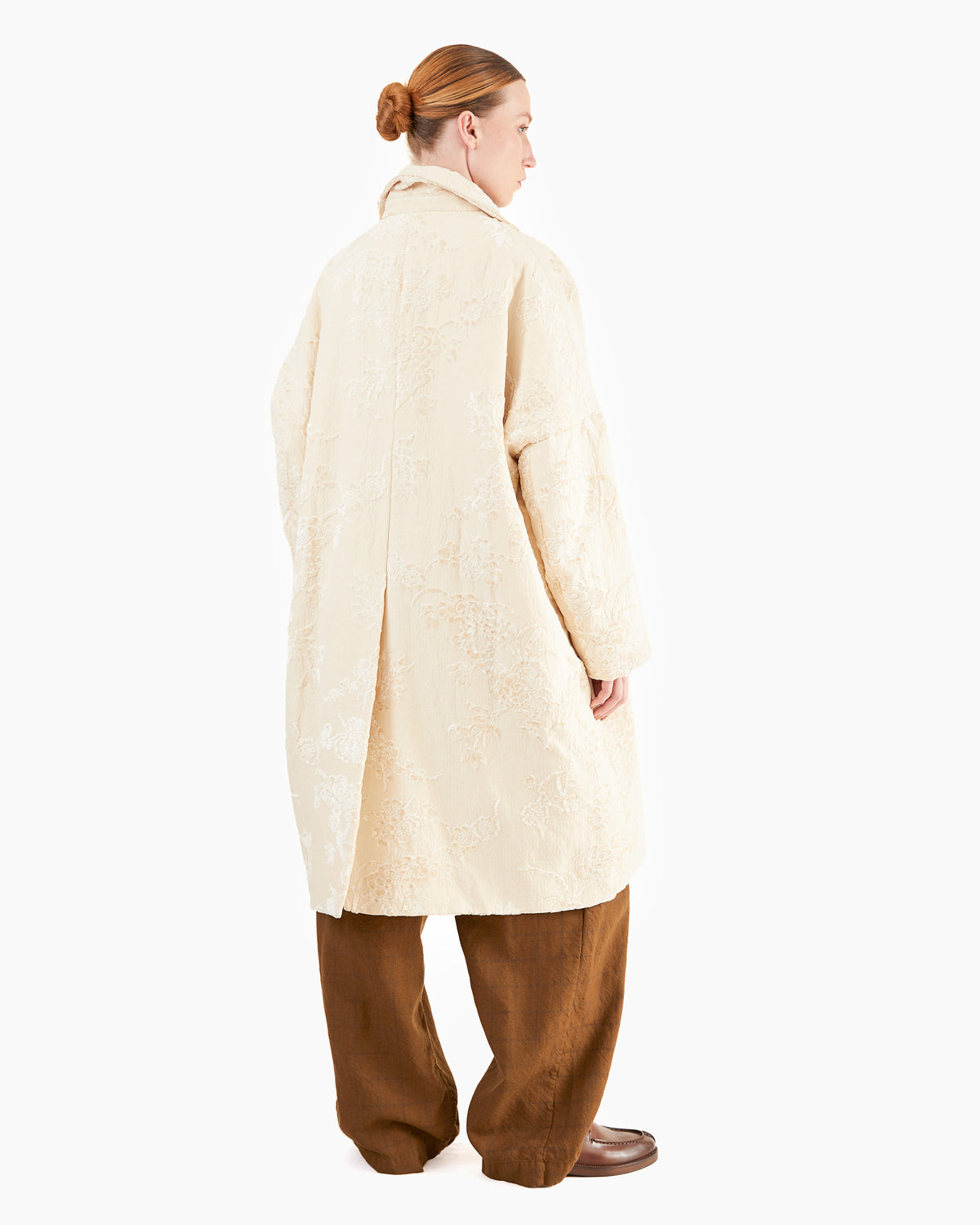 Casey Casey Women's Big Blobby Coat in Natural Jacquard
