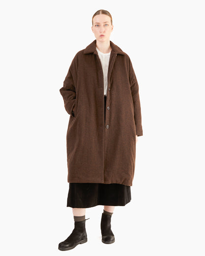 Casey Casey Women's Big Blobby Coat in Brown Pin Check
