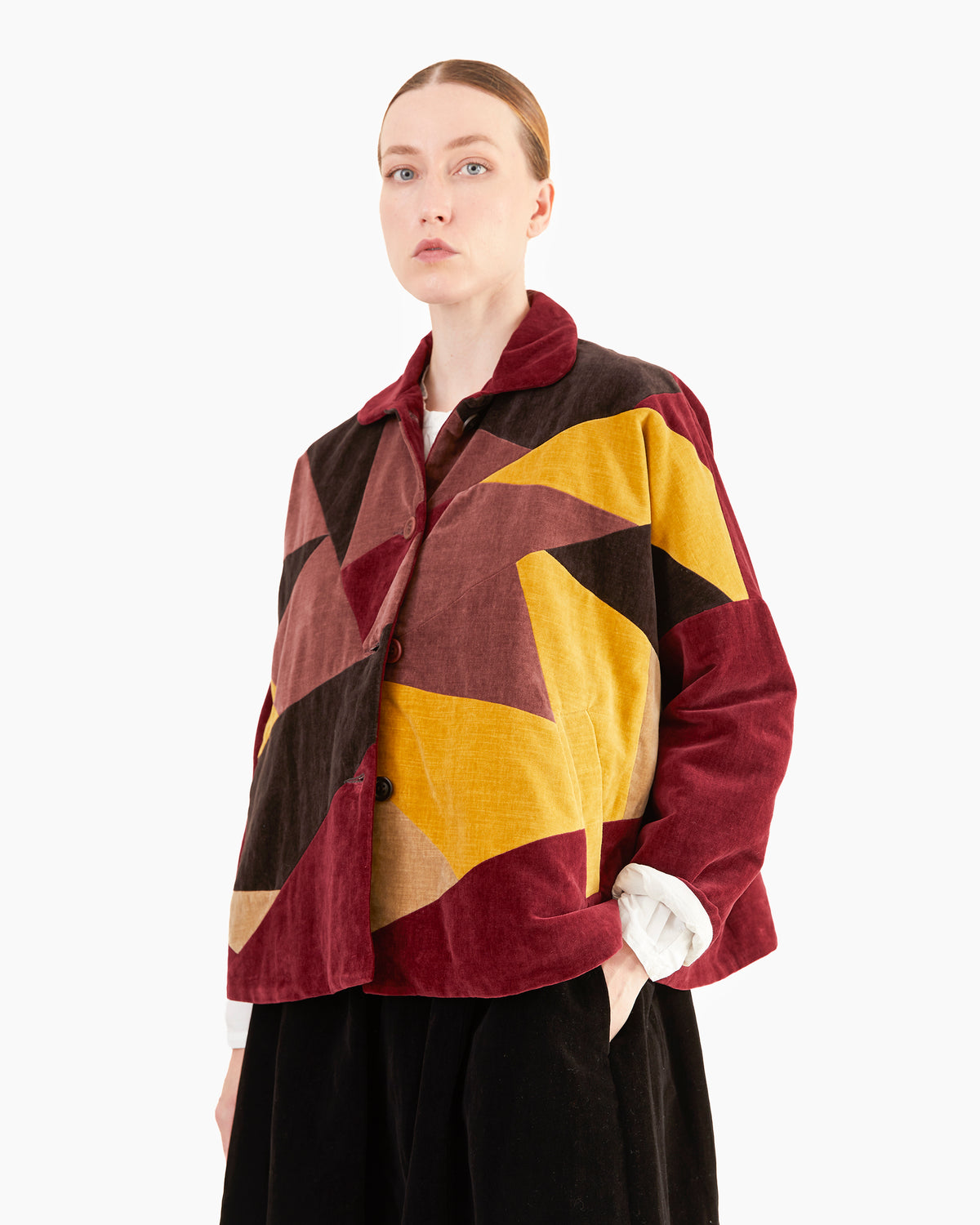 Casey Casey Patchwork Velvet Sun Jacket in Colour Mix