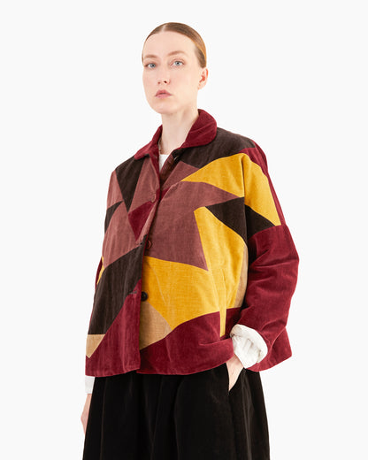 Casey Casey Patchwork Velvet Sun Jacket in Colour Mix