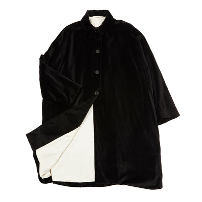 Casey Casey Women's Big Blobby Coat in Black Linen Velvet