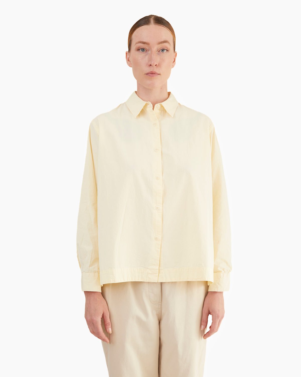 Casey Casey Women's Biggy Paper Cotton Shirt in Ivory