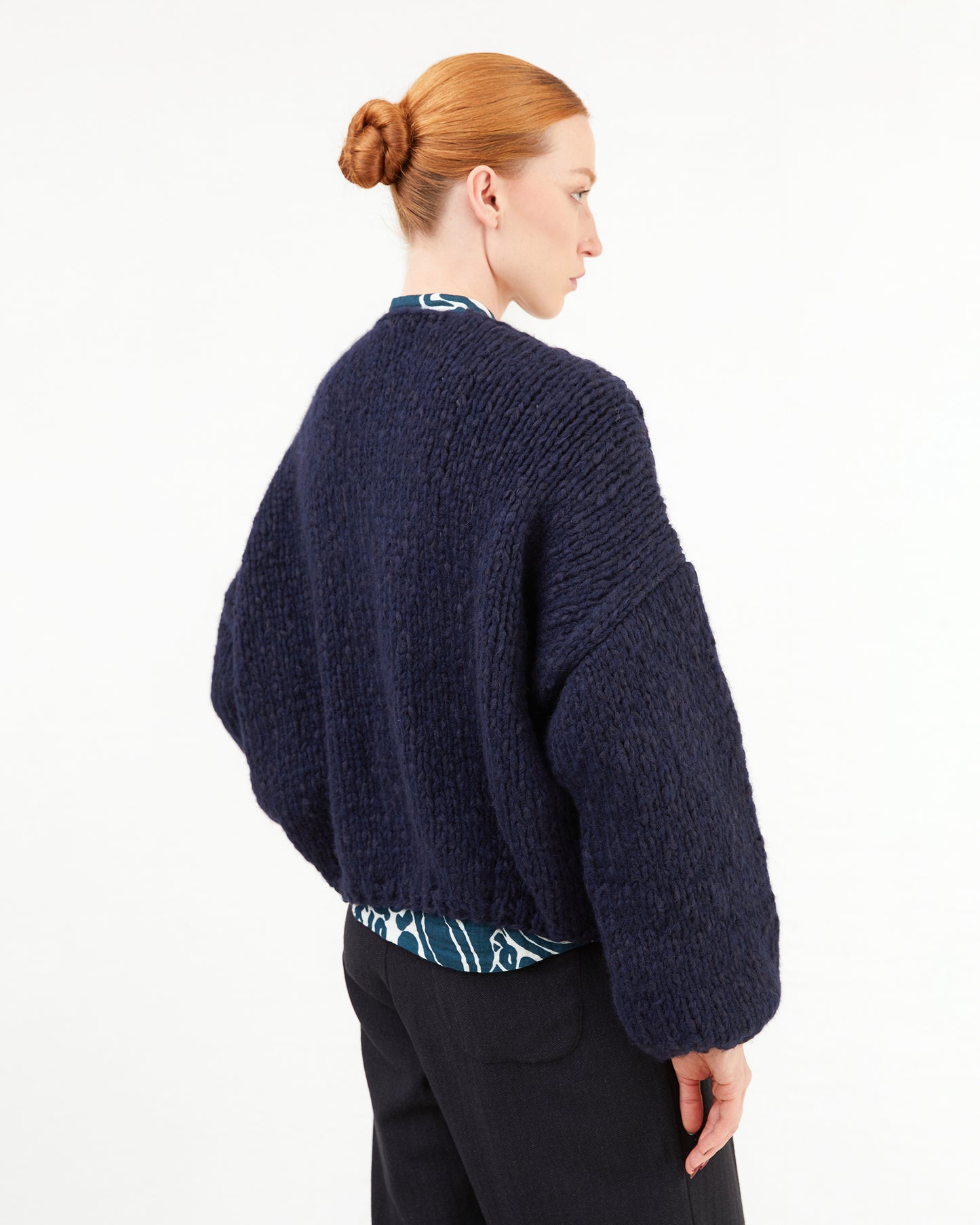 Casey Casey Women's Short Cardigan in Night/Navy