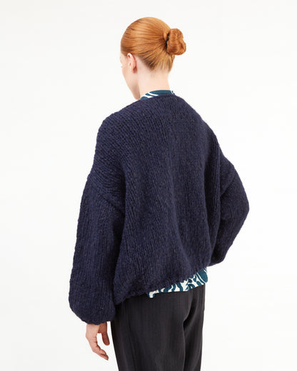 Casey Casey Women's Short Cardigan in Night/Navy