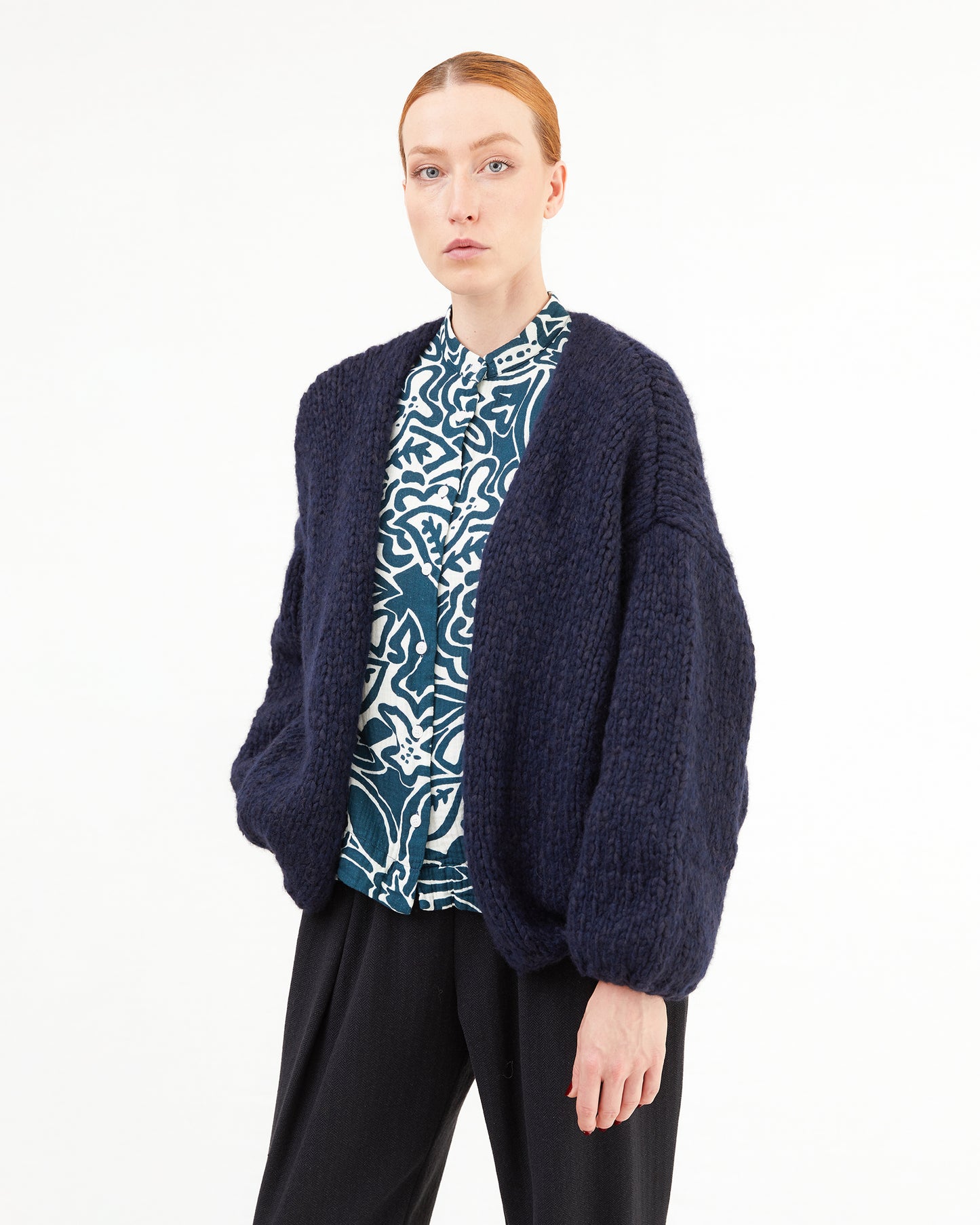Casey Casey Women's Short Cardigan in Night/Navy
