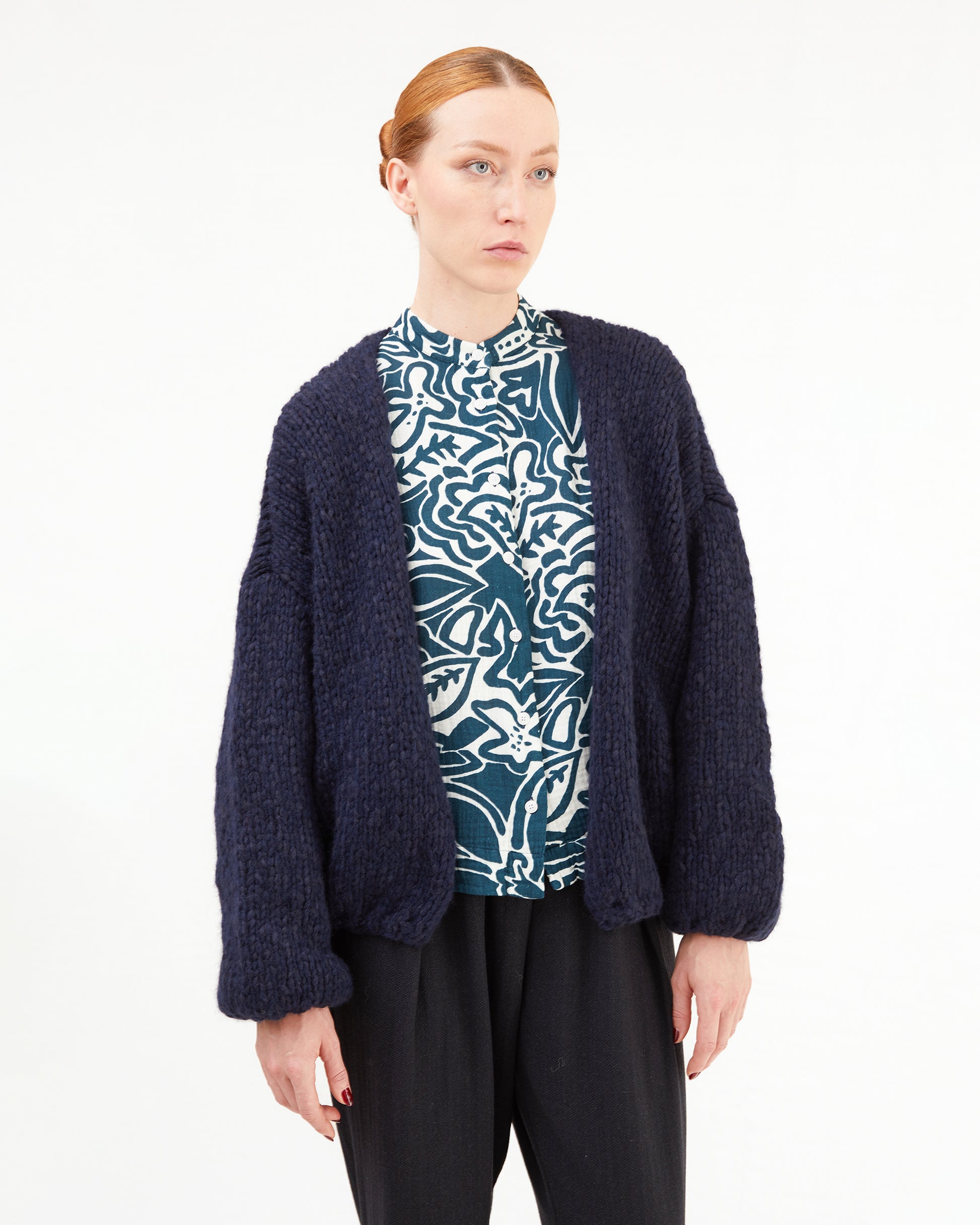 Casey Casey Women's Short Cardigan in Night/Navy