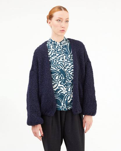 Casey Casey Women's Short Cardigan in Night/Navy