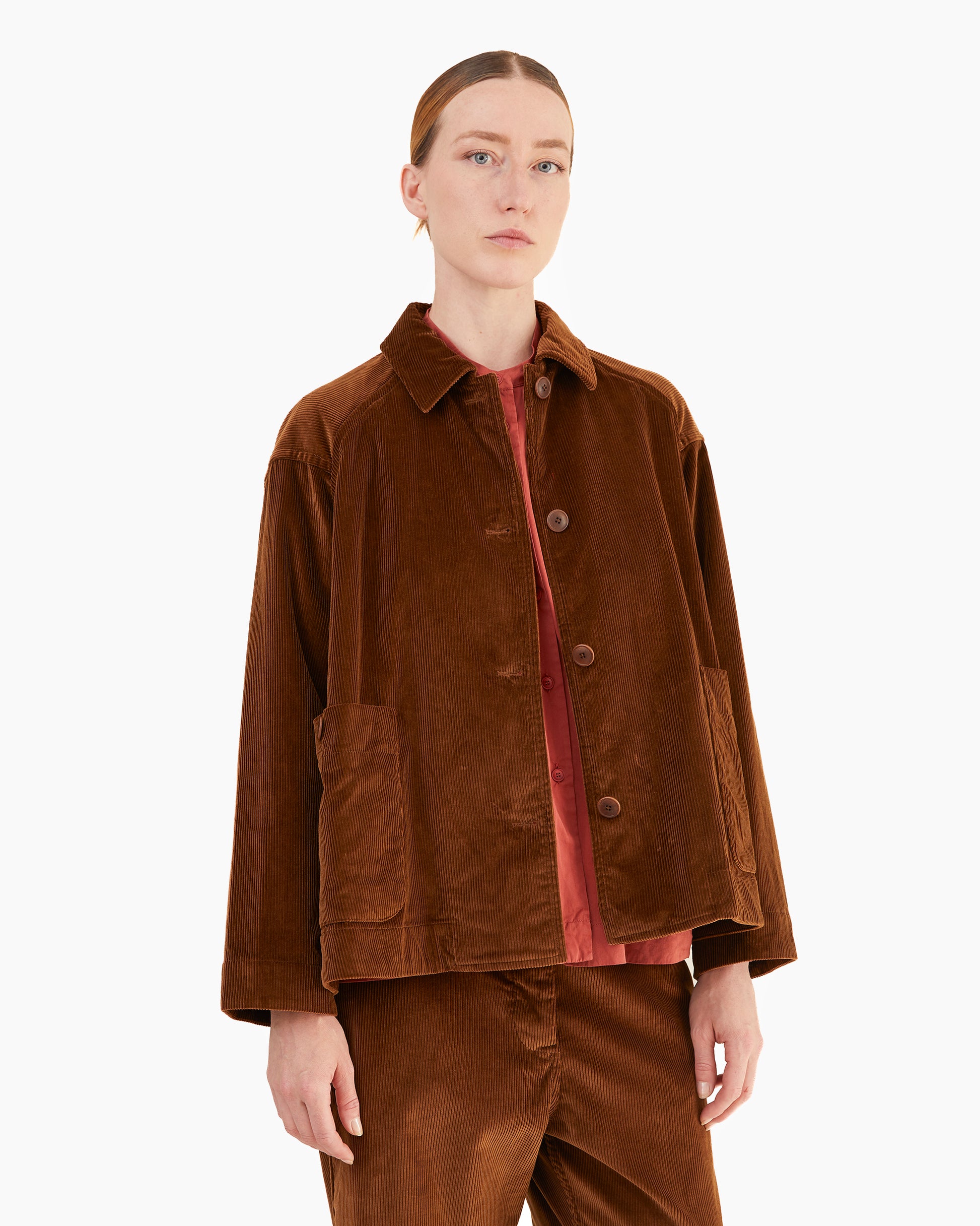Casey Casey Women's Drays Travail Corduroy Jacket in Tan