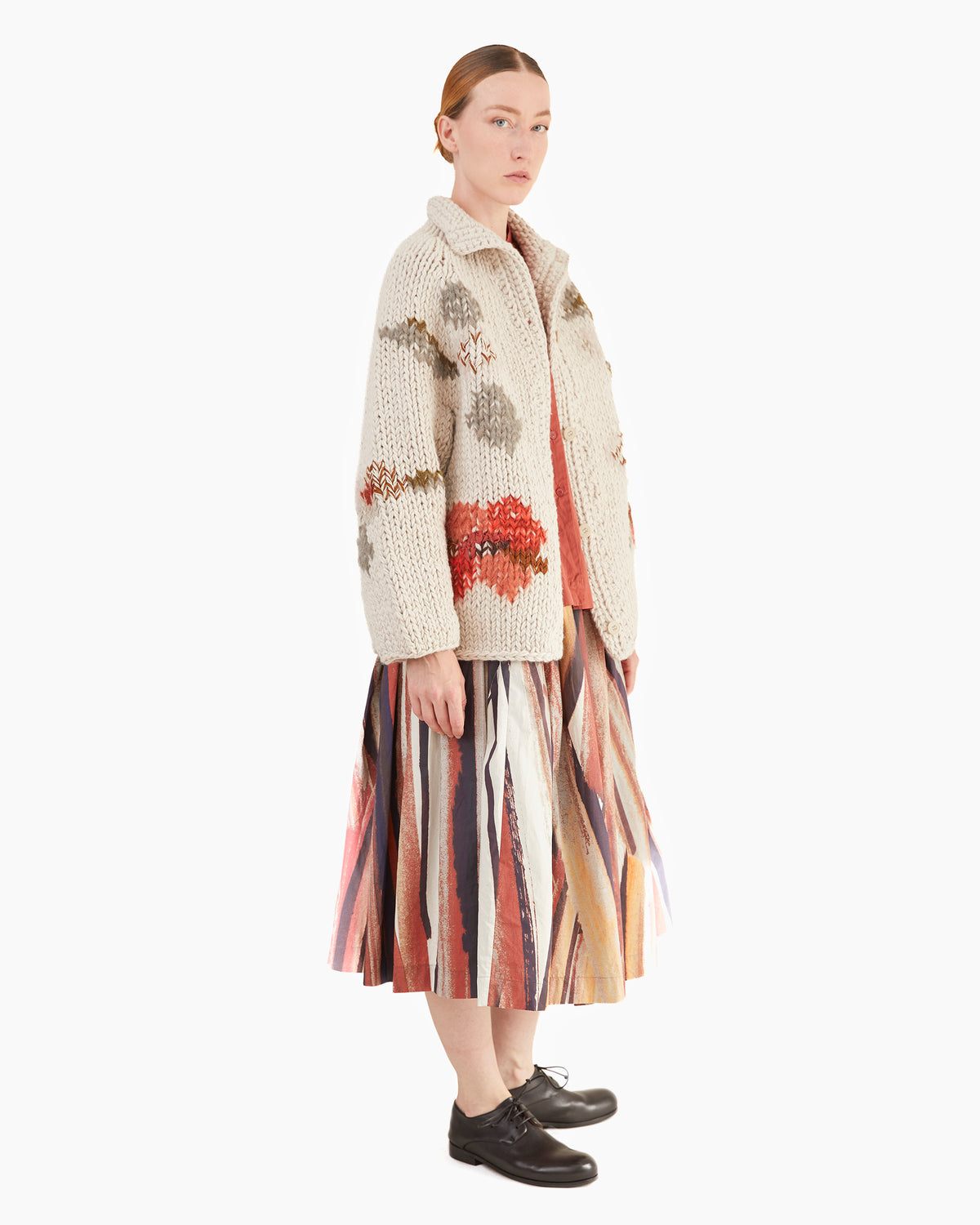 Casey Casey Women's Flora Chunky Cardigan in Light Grey