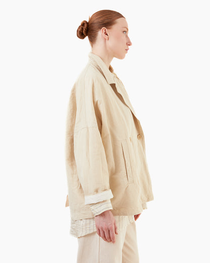 Casey Casey Women's Frances Rugger Jacket in Ivory