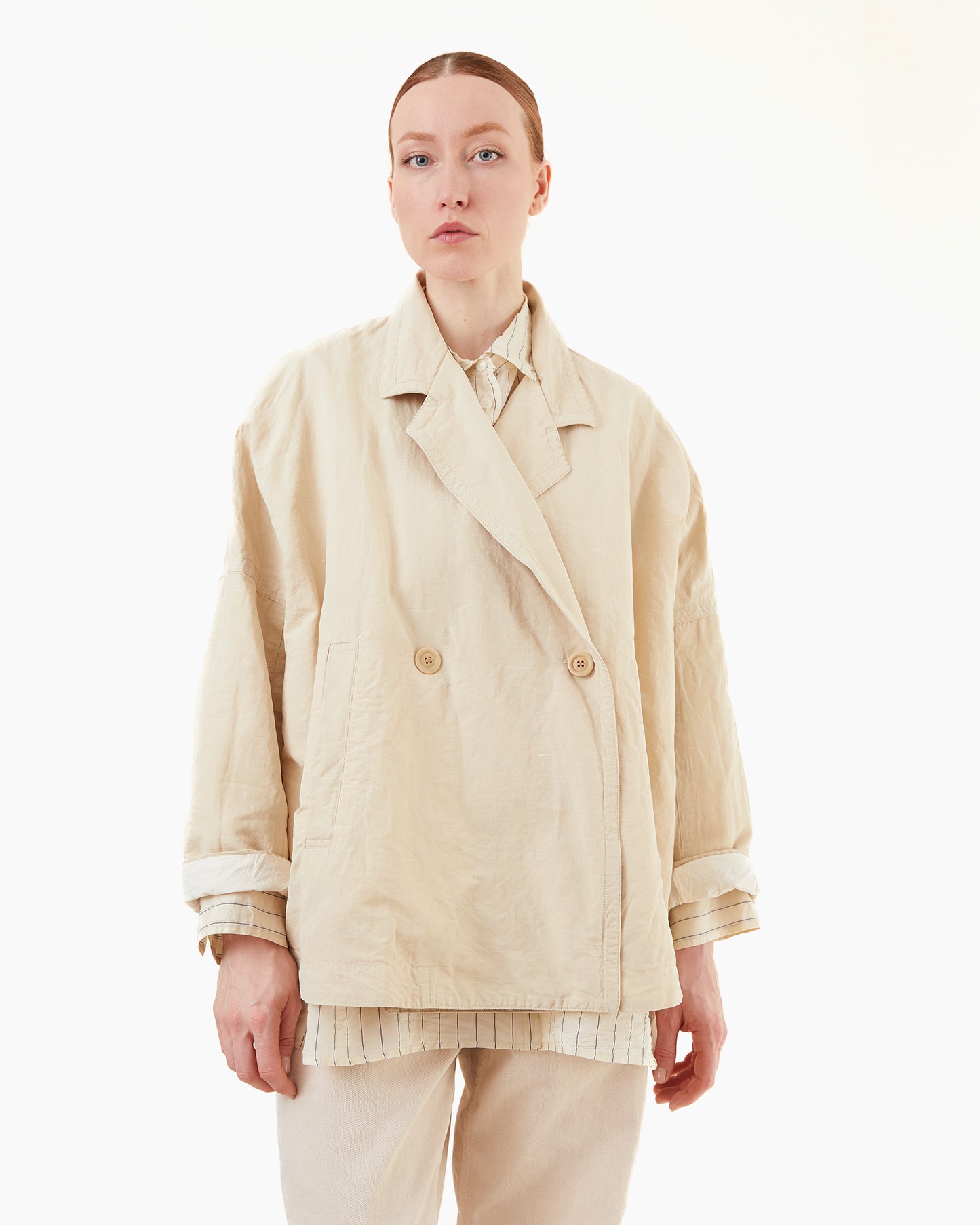 Casey Casey Women's Frances Rugger Jacket in Ivory