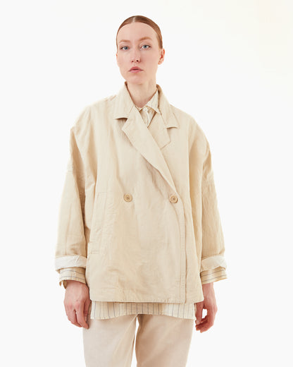 Casey Casey Women's Frances Rugger Jacket in Ivory