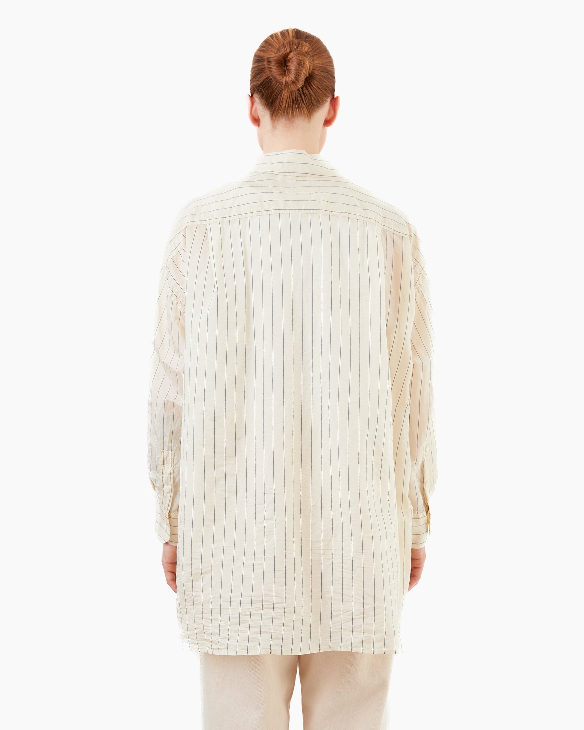 Casey Casey Women's Taffeta Silk Hamnet Shirt in Stripe