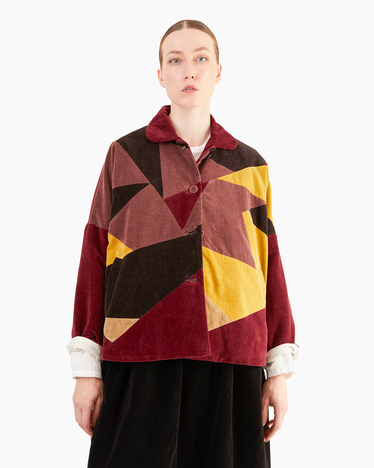 Casey Casey Patchwork Velvet Sun Jacket in Colour Mix
