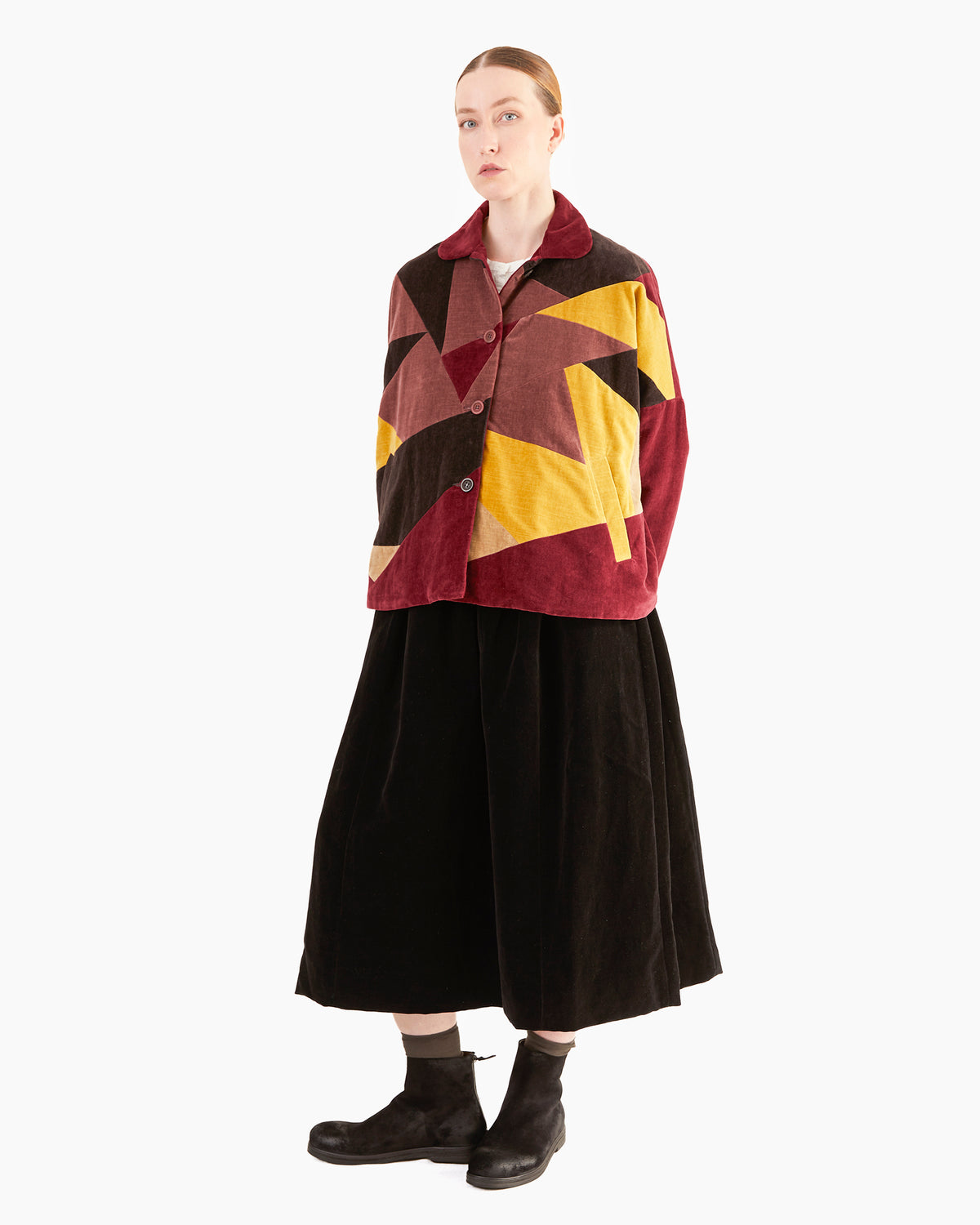 Casey Casey Patchwork Velvet Sun Jacket in Colour Mix