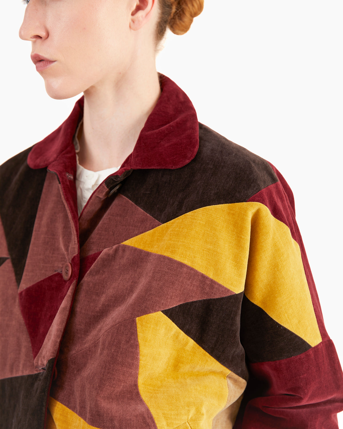 Casey Casey Patchwork Velvet Sun Jacket in Colour Mix