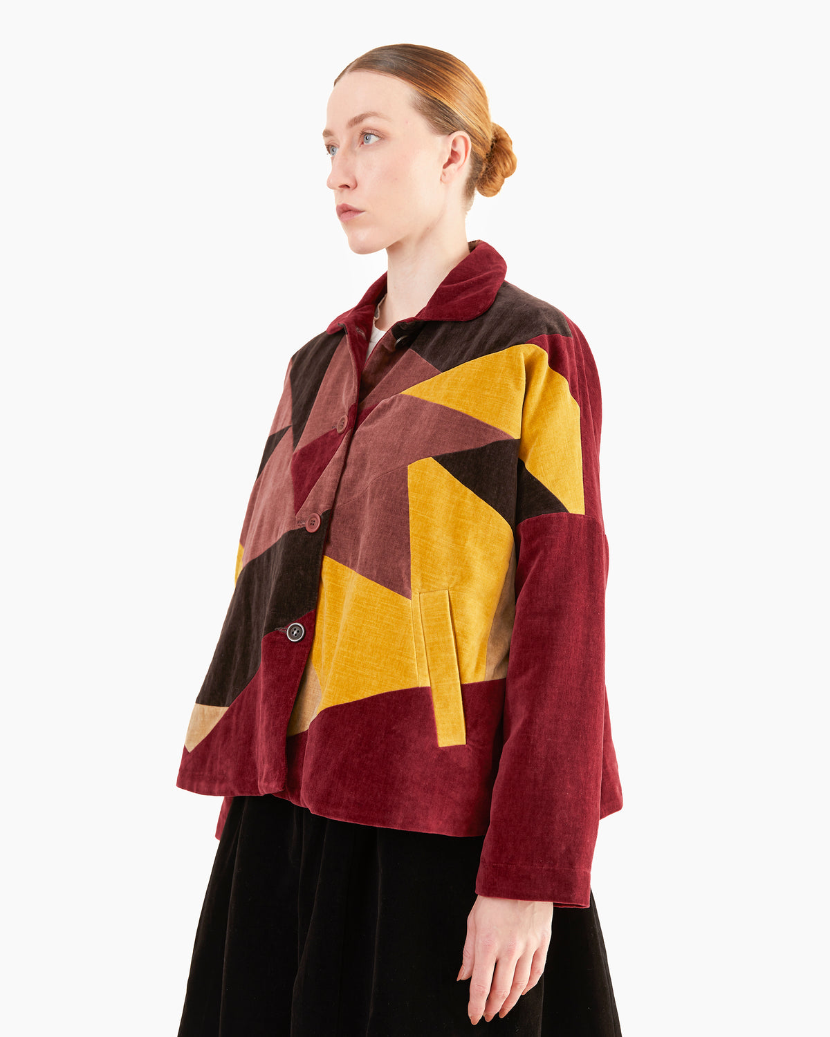 Casey Casey Patchwork Velvet Sun Jacket in Colour Mix