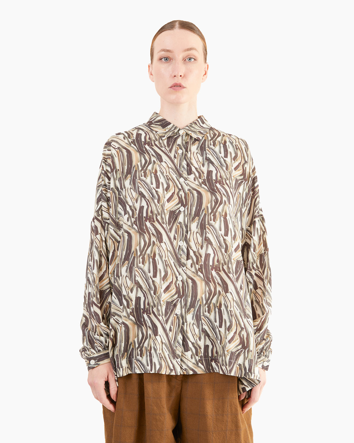 Casey Casey Women's Squarbi Shirt in Cosie Print Ebony