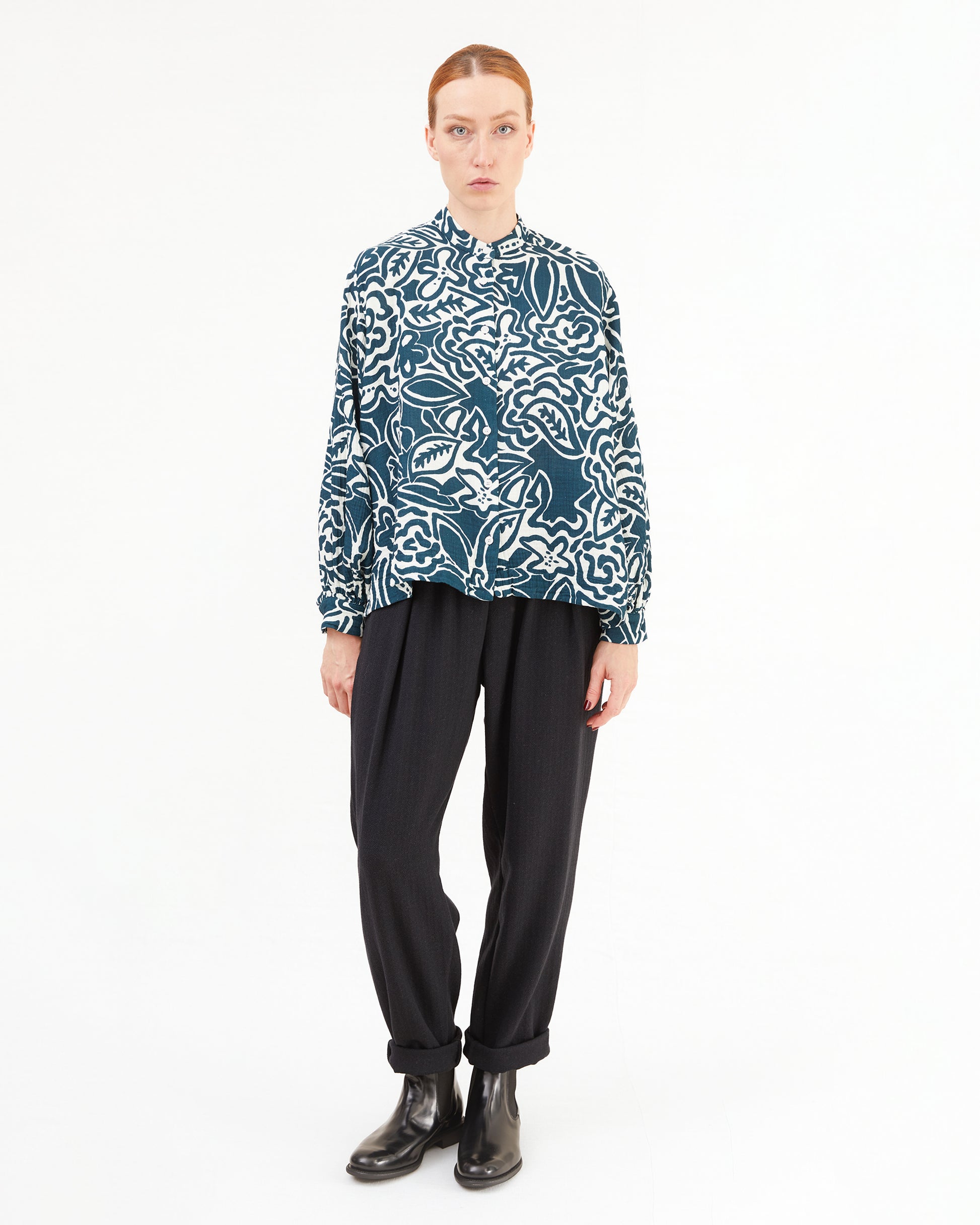 Casey Casey Women's Biggy Grandad Shirt in As Is 11002