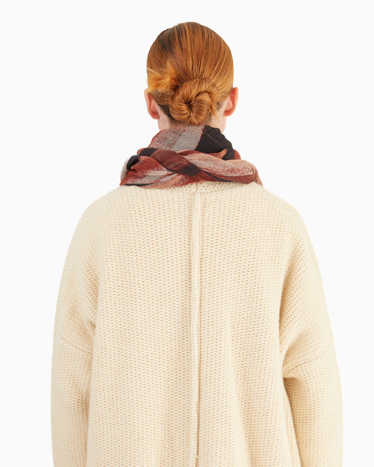 Casey Casey Women's Woolcash Square Scarf in Red Print