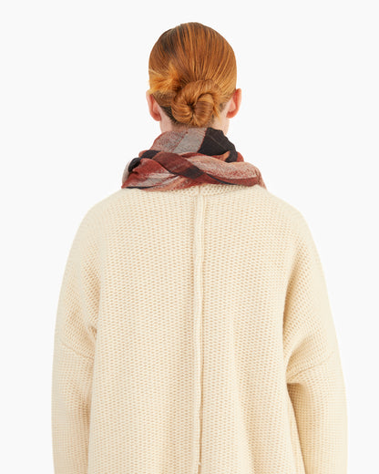 Casey Casey Women's Woolcash Square Scarf in Red Print