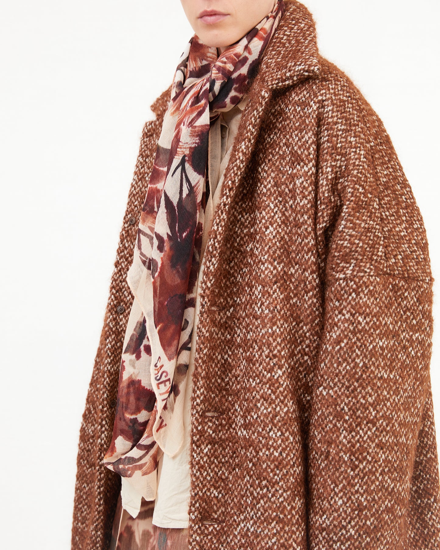 Casey Casey Women's Woolcash Square Scarf in Reds